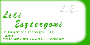 lili esztergomi business card